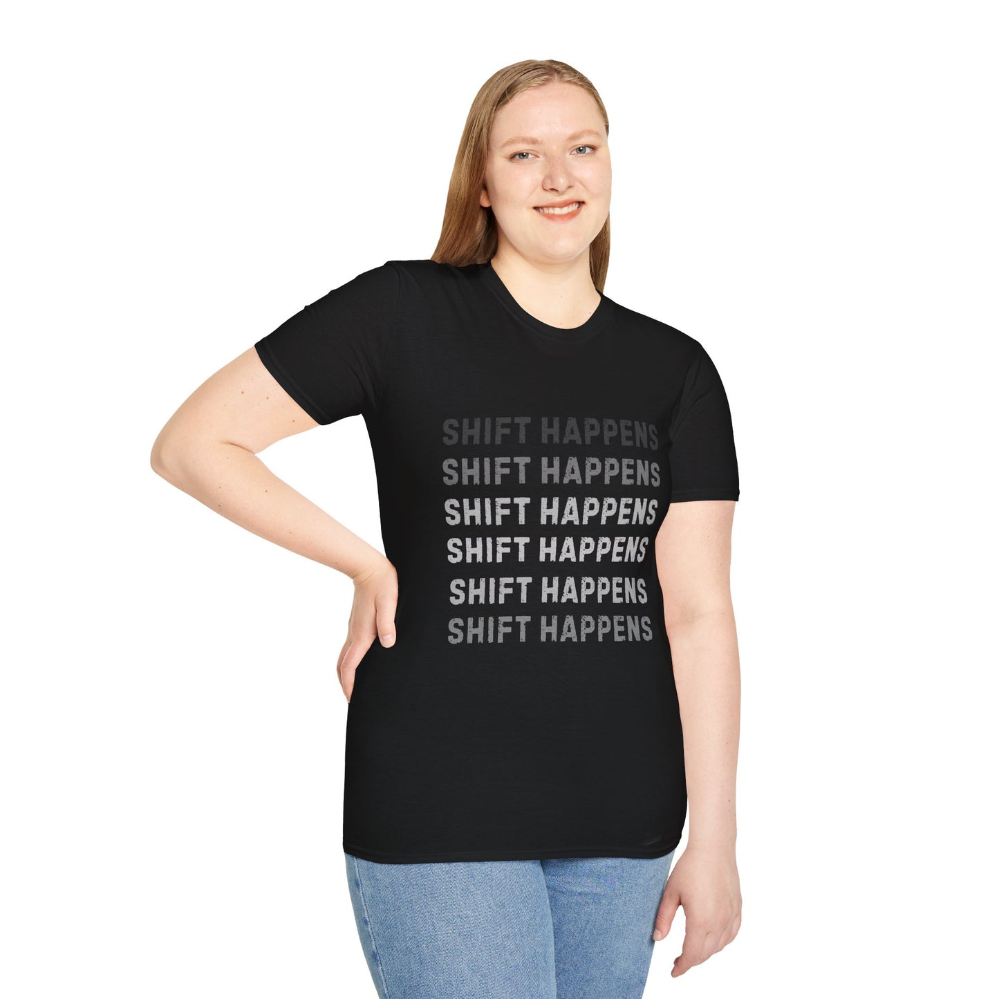 Ink Pulse Print - Shift Happens Unisex Softstyle T-Shirt | Casual Tee. (Produced in Australia)