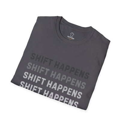 Ink Pulse Print - Shift Happens Unisex Softstyle T-Shirt | Casual Tee. (Produced in Australia)