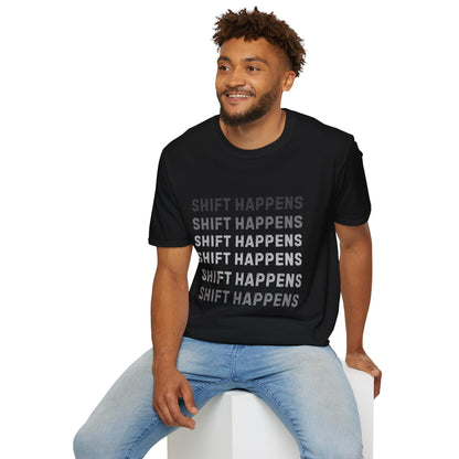 Ink Pulse Print - Shift Happens Unisex Softstyle T-Shirt | Casual Tee. (Produced in Australia)