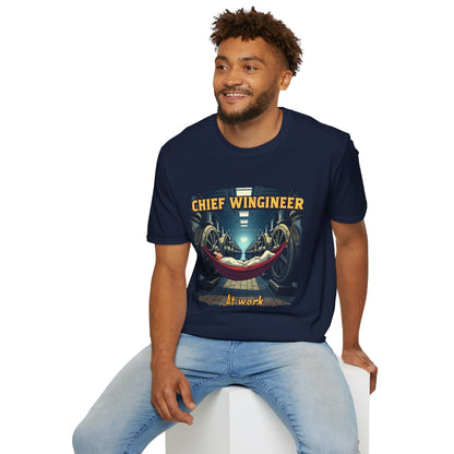 Ink Pulse Print - Chief Wingineer at Work Unisex T-Shirt. (Produced in Australia)