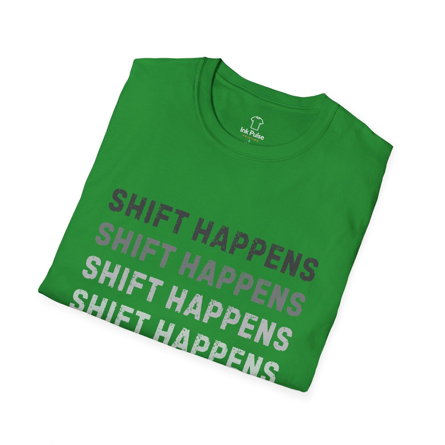 Ink Pulse Print - Shift Happens Unisex Softstyle T-Shirt | Casual Tee. (Produced in Australia)