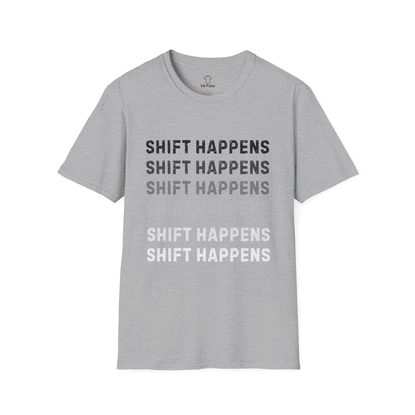 Ink Pulse Print - Shift Happens Unisex Softstyle T-Shirt | Casual Tee. (Produced in Australia)