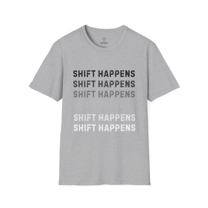 Ink Pulse Print - Shift Happens Unisex Softstyle T-Shirt | Casual Tee. (Produced in Australia)