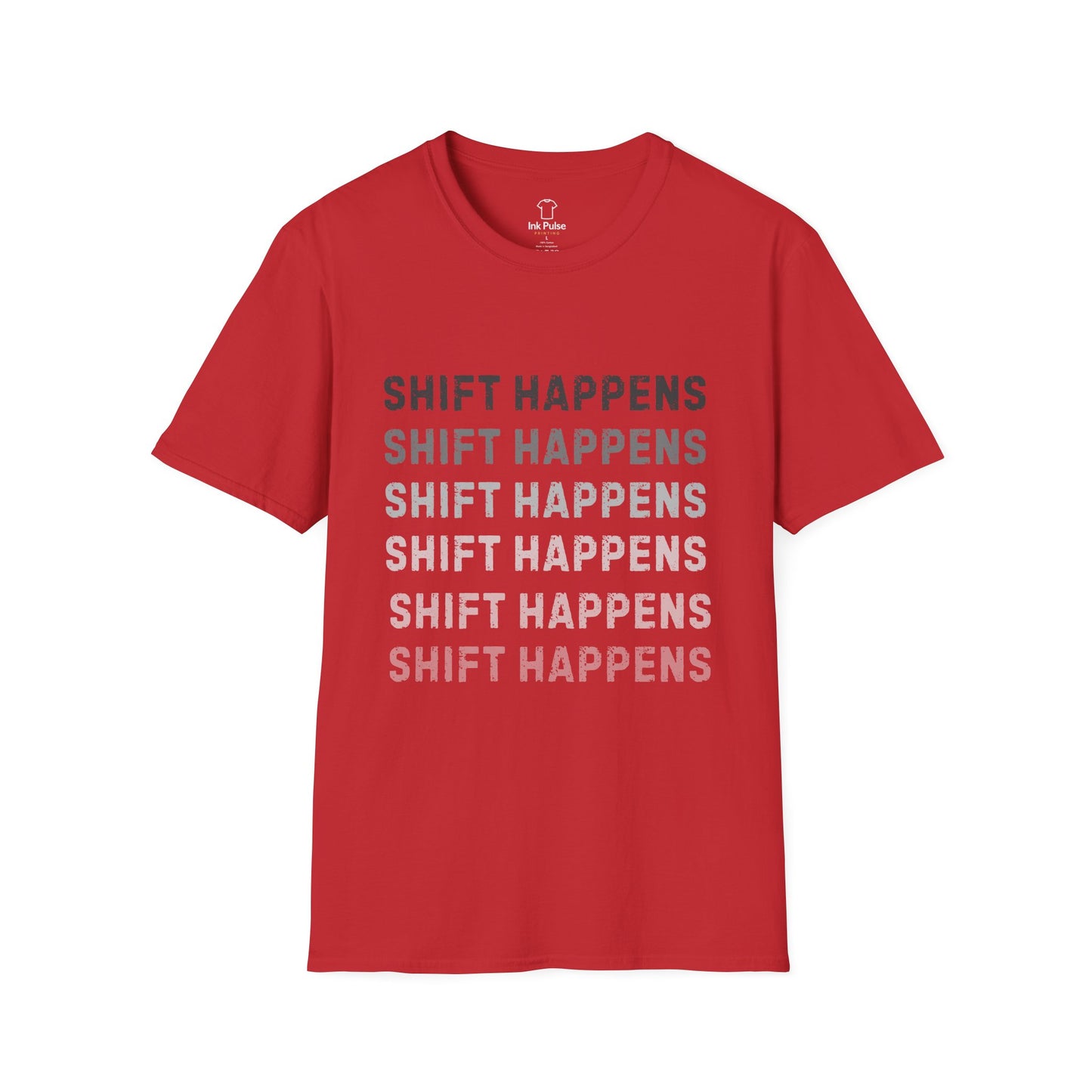 Ink Pulse Print - Shift Happens Unisex Softstyle T-Shirt | Casual Tee. (Produced in Australia)