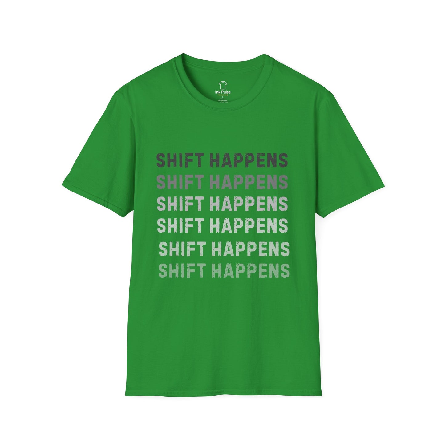Ink Pulse Print - Shift Happens Unisex Softstyle T-Shirt | Casual Tee. (Produced in Australia)