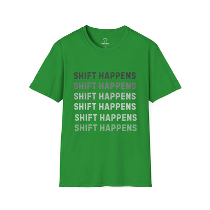Ink Pulse Print - Shift Happens Unisex Softstyle T-Shirt | Casual Tee. (Produced in Australia)