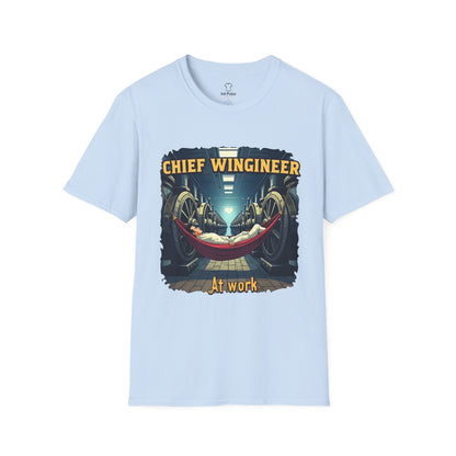Ink Pulse Print - Chief Wingineer at Work Unisex T-Shirt. (Produced in Australia)