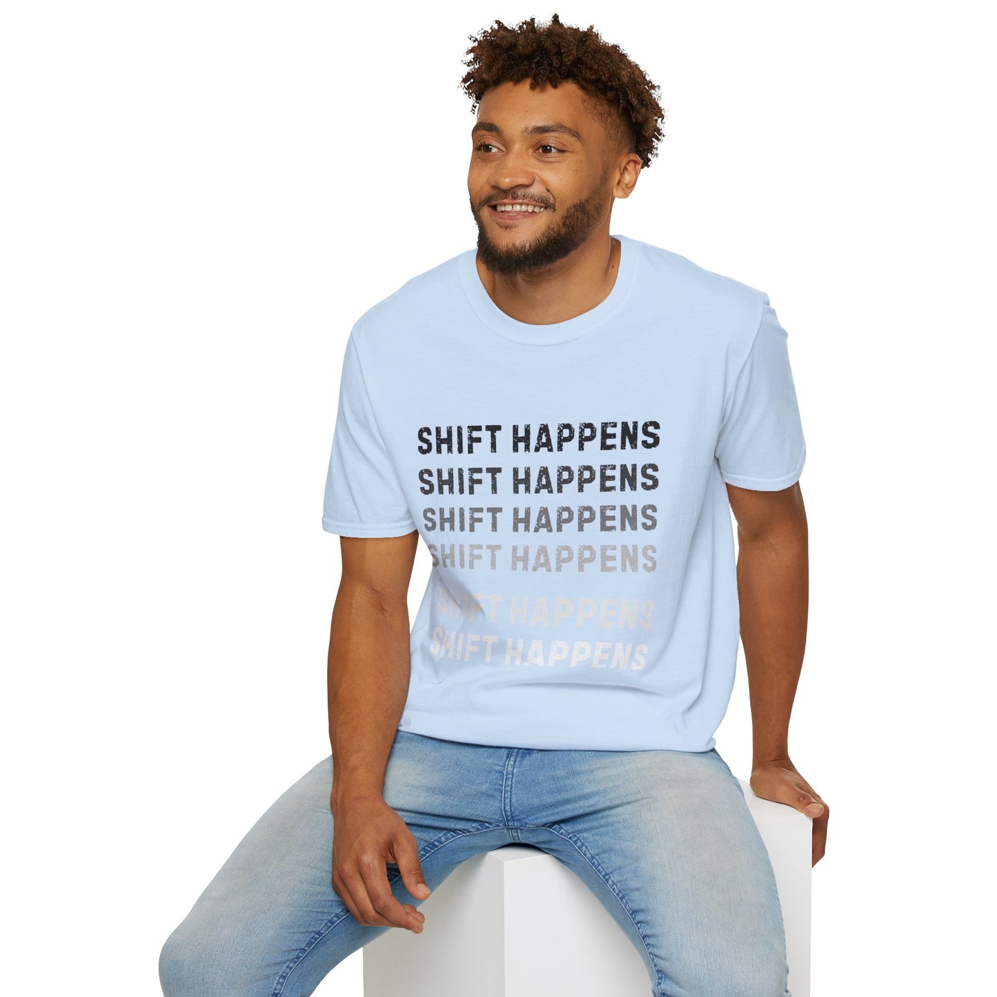 Ink Pulse Print - Shift Happens Unisex Softstyle T-Shirt | Casual Tee. (Produced in Australia)