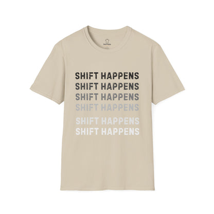 Ink Pulse Print - Shift Happens Unisex Softstyle T-Shirt | Casual Tee. (Produced in Australia)