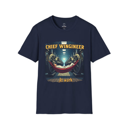 Ink Pulse Print - Chief Wingineer at Work Unisex T-Shirt. (Produced in Australia)