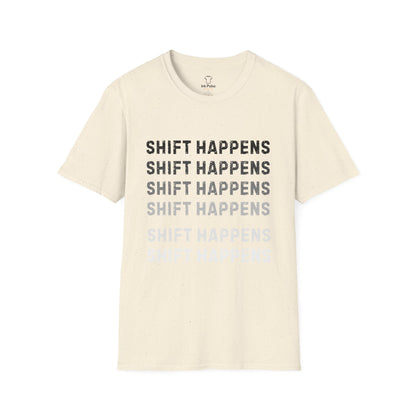 Ink Pulse Print - Shift Happens Unisex Softstyle T-Shirt | Casual Tee. (Produced in Australia)