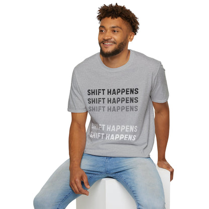 Ink Pulse Print - Shift Happens Unisex Softstyle T-Shirt | Casual Tee. (Produced in Australia)