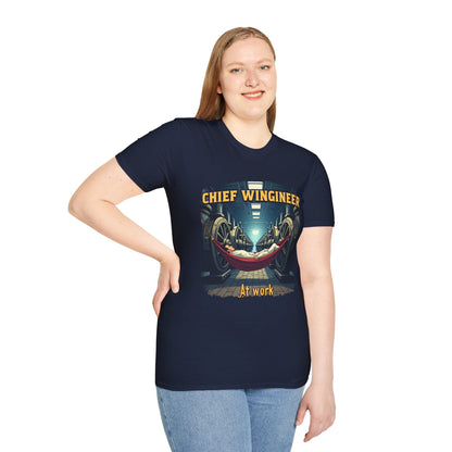 Ink Pulse Print - Chief Wingineer at Work Unisex T-Shirt. (Produced in Australia)