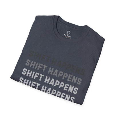 Ink Pulse Print - Shift Happens Unisex Softstyle T-Shirt | Casual Tee. (Produced in Australia)