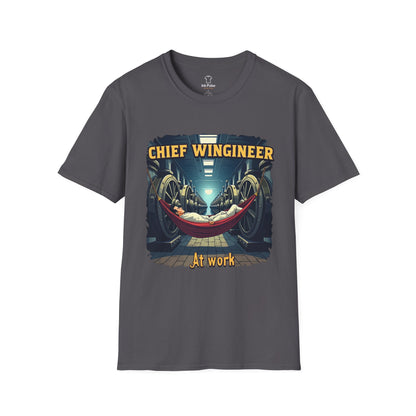 Ink Pulse Print - Chief Wingineer at Work Unisex T-Shirt. (Produced in Australia)
