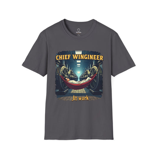 Ink Pulse Print - Chief Wingineer at Work Unisex T-Shirt. (Produced in Australia)