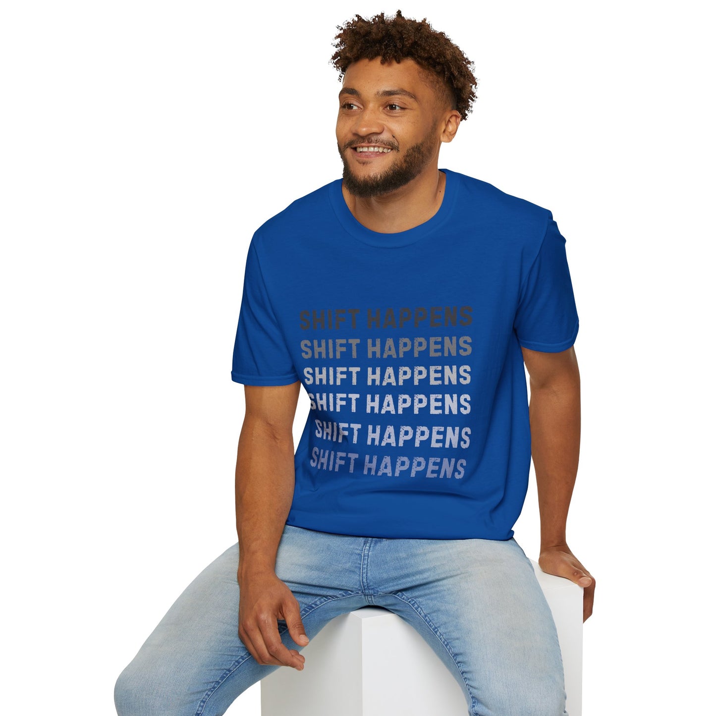 Ink Pulse Print - Shift Happens Unisex Softstyle T-Shirt | Casual Tee. (Produced in Australia)