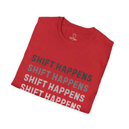 Ink Pulse Print - Shift Happens Unisex Softstyle T-Shirt | Casual Tee. (Produced in Australia)