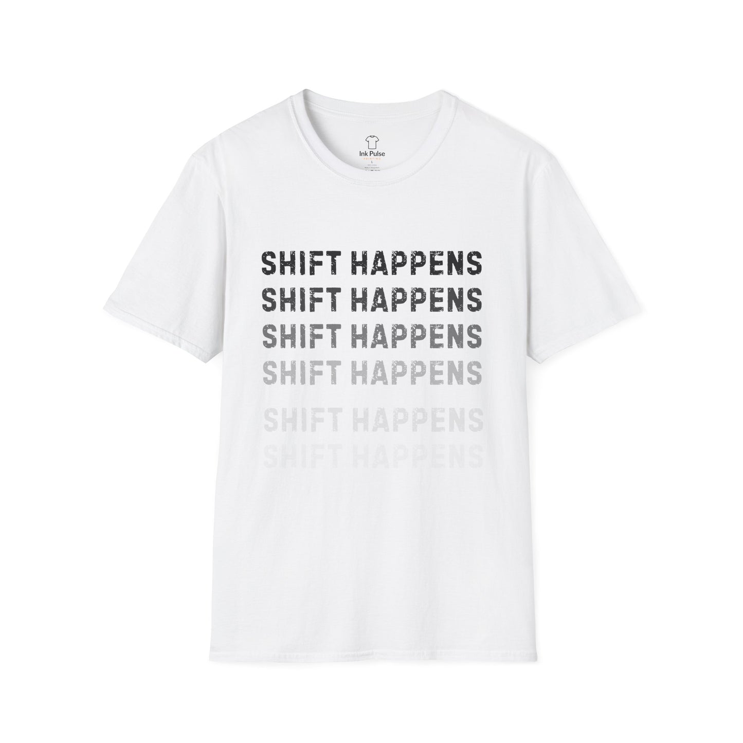 Ink Pulse Print - Shift Happens Unisex Softstyle T-Shirt | Casual Tee. (Produced in Australia)