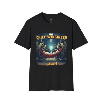 Ink Pulse Print - Chief Wingineer at Work Unisex T-Shirt. (Produced in Australia)