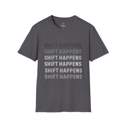 Ink Pulse Print - Shift Happens Unisex Softstyle T-Shirt | Casual Tee. (Produced in Australia)