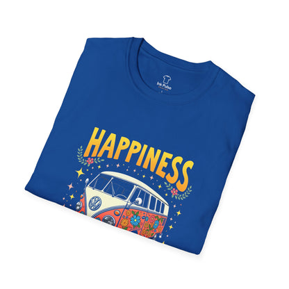 Ink Pulse Print - Vintage Hippie Tee - "Happiness is Not Working" (Produced in Australia)