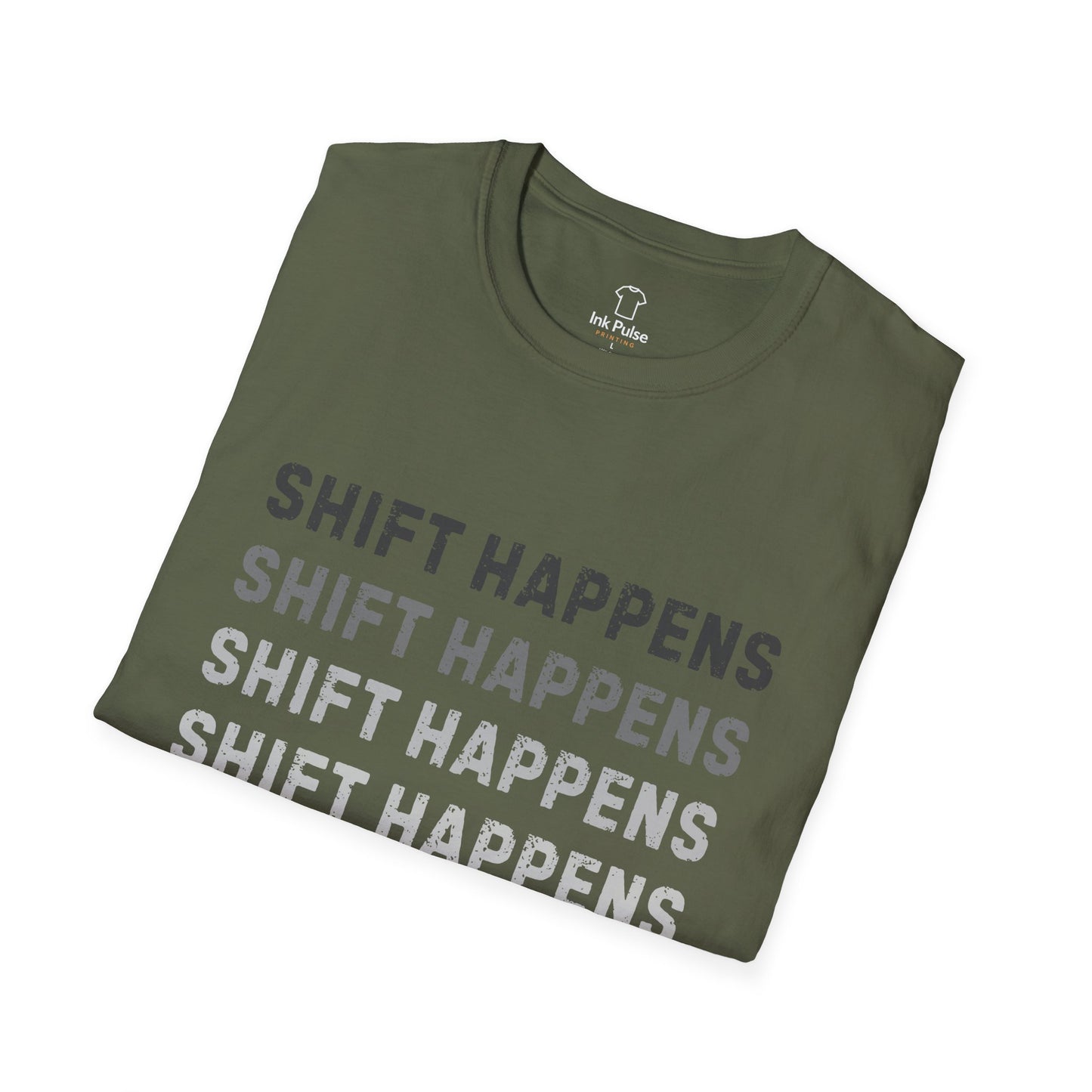 Ink Pulse Print - Shift Happens Unisex Softstyle T-Shirt | Casual Tee. (Produced in Australia)