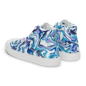 Multi Blue - Men’s High Top Canvas Shoes