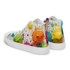 Paint Splatter - Men's High Top Canvas Shoes