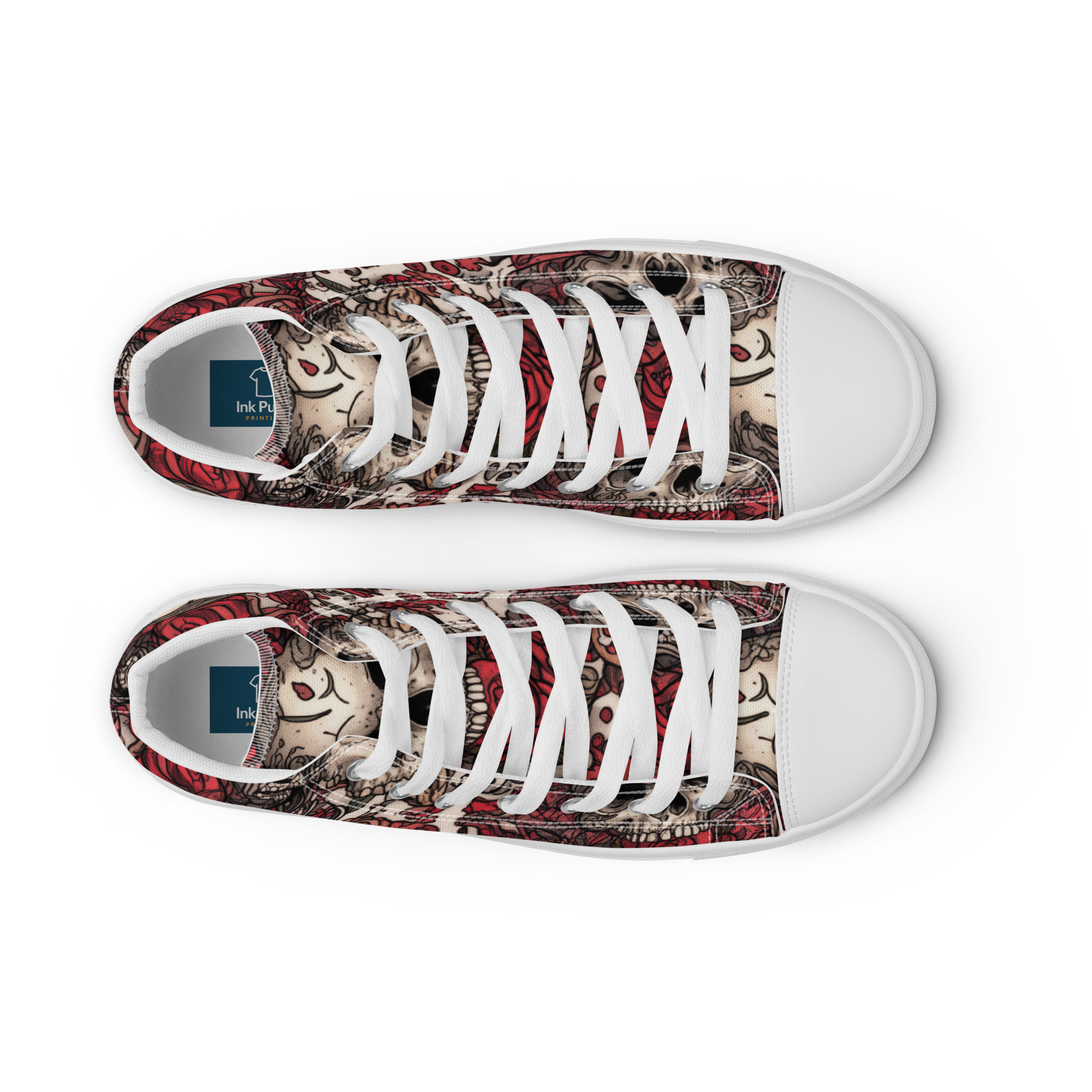 Skull - Men’s High Top Canvas Shoes - Image 3