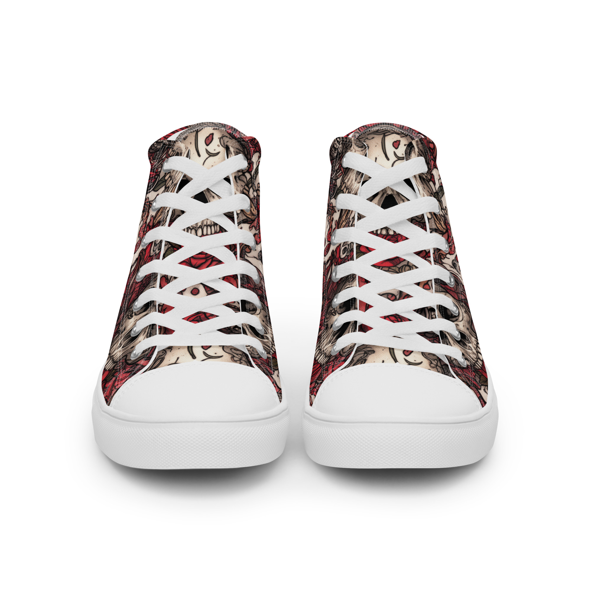 Skull - Men’s High Top Canvas Shoes - Image 2