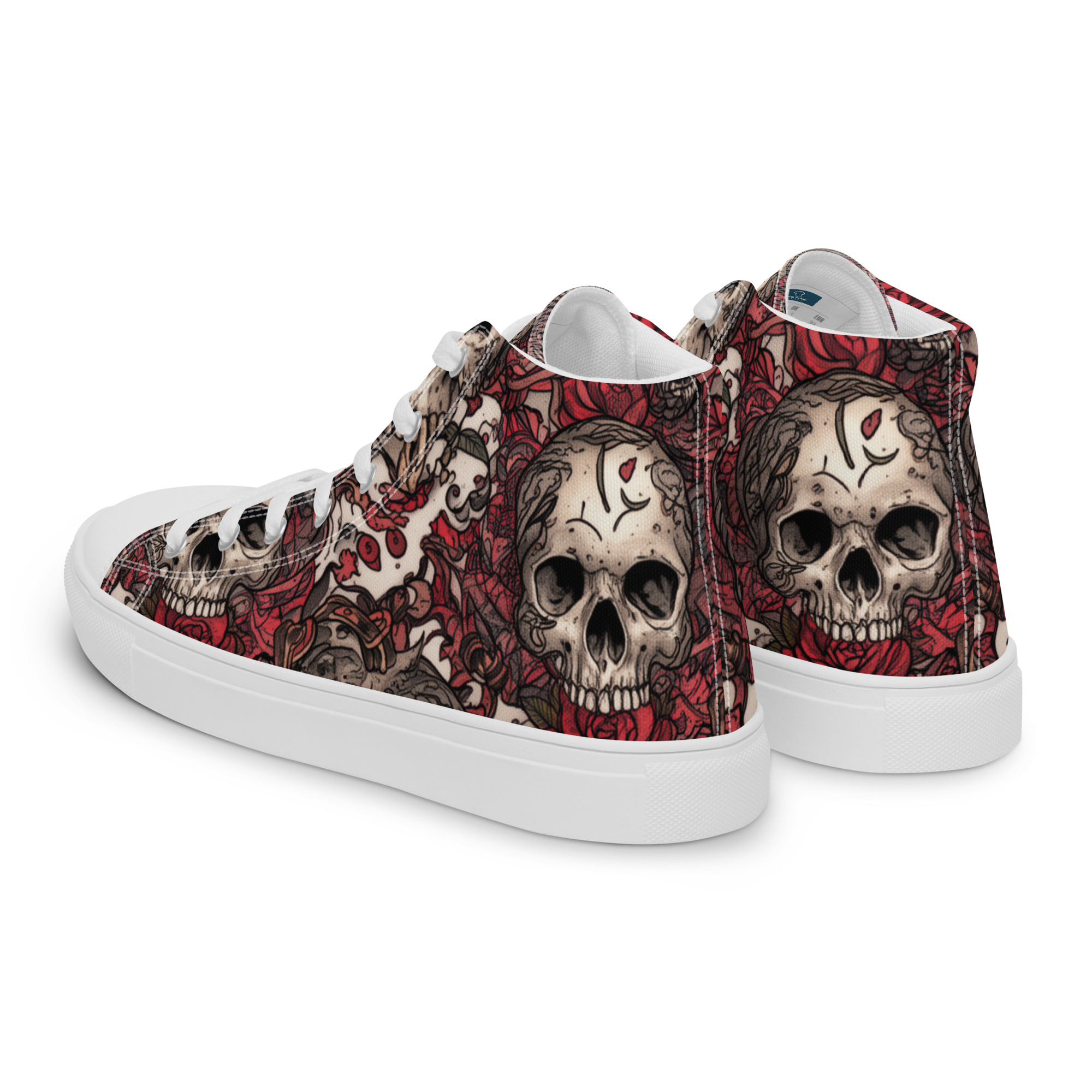 Skull - Men’s High Top Canvas Shoes - Image 5