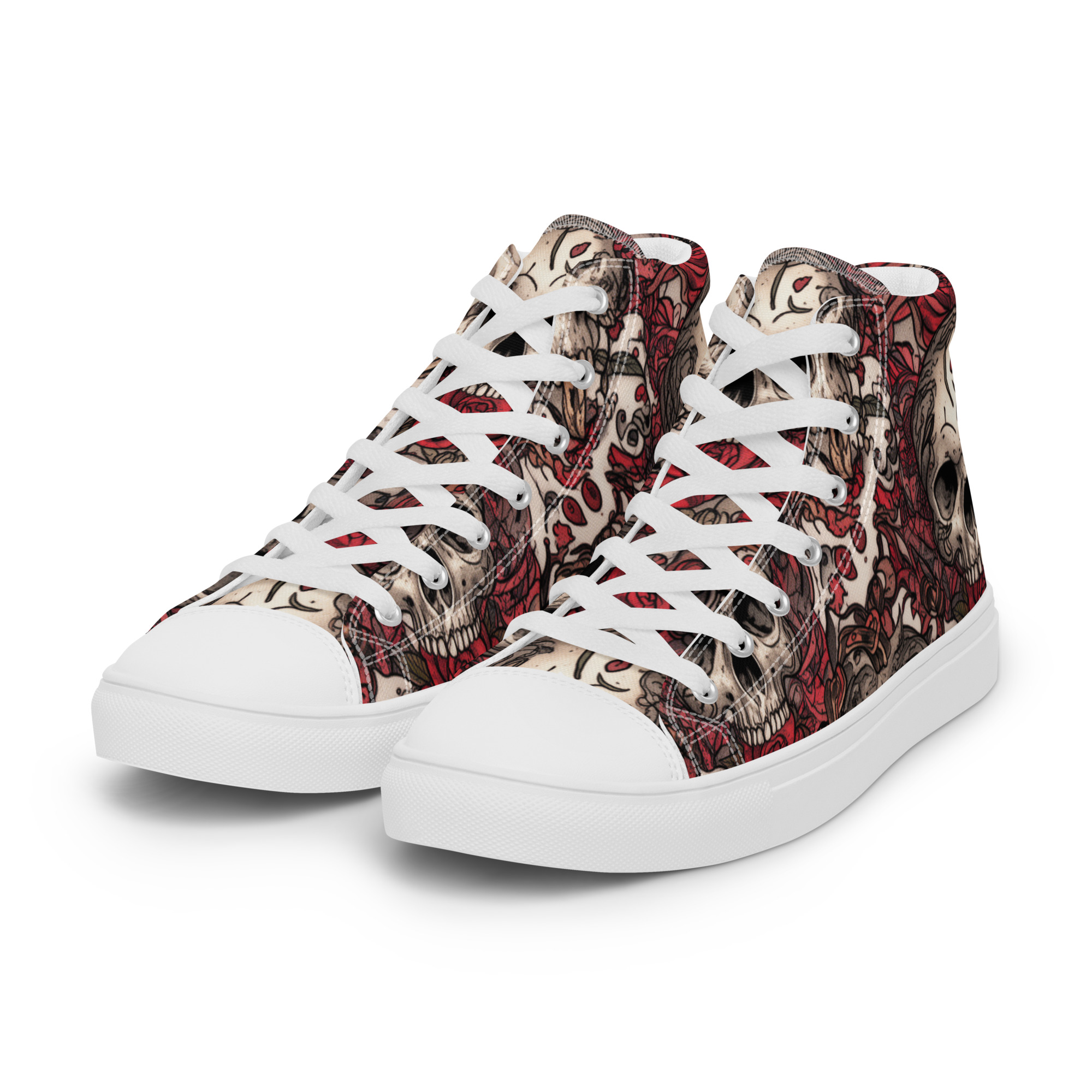 Skull - Men’s High Top Canvas Shoes - Image 8