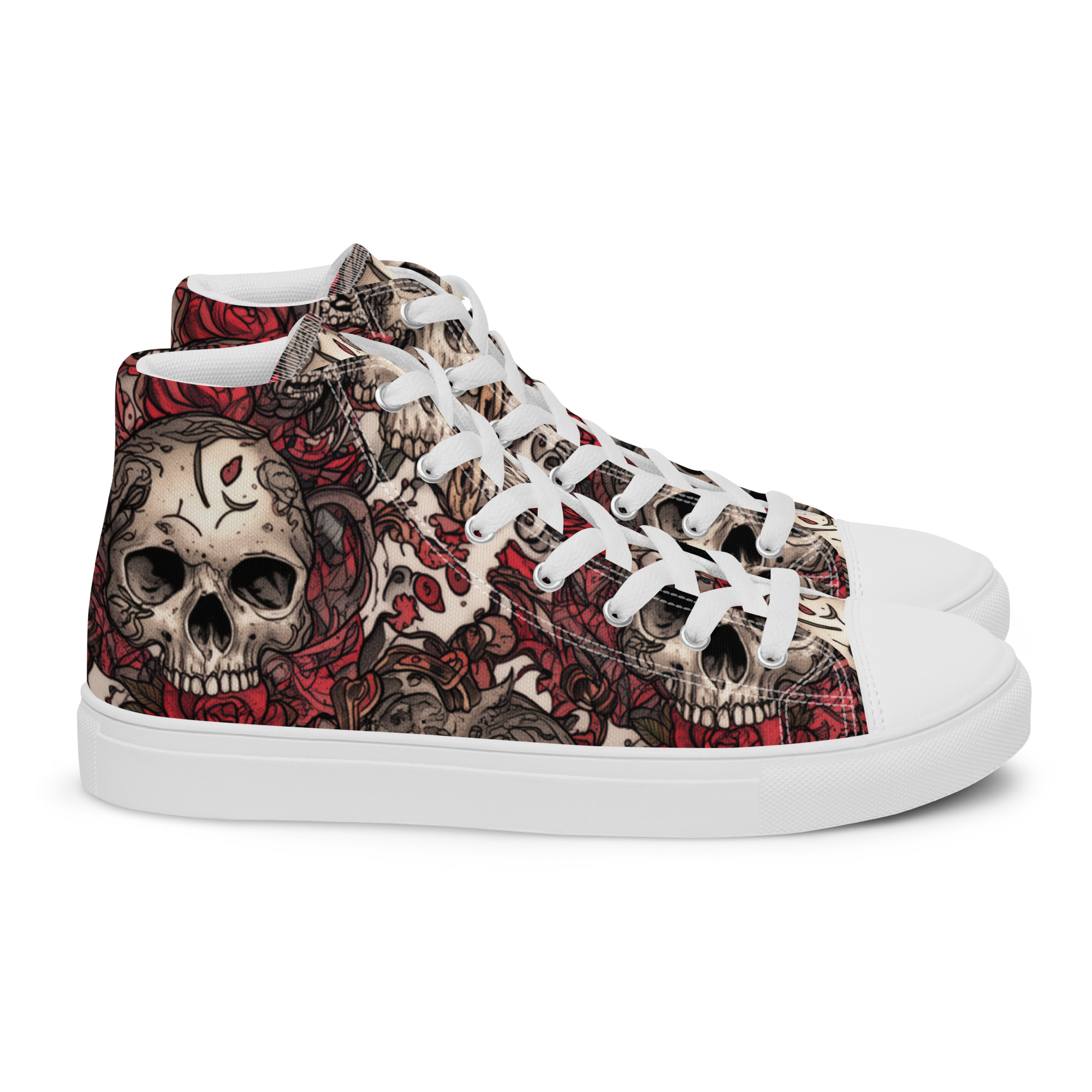 Skull - Men’s High Top Canvas Shoes - Image 10
