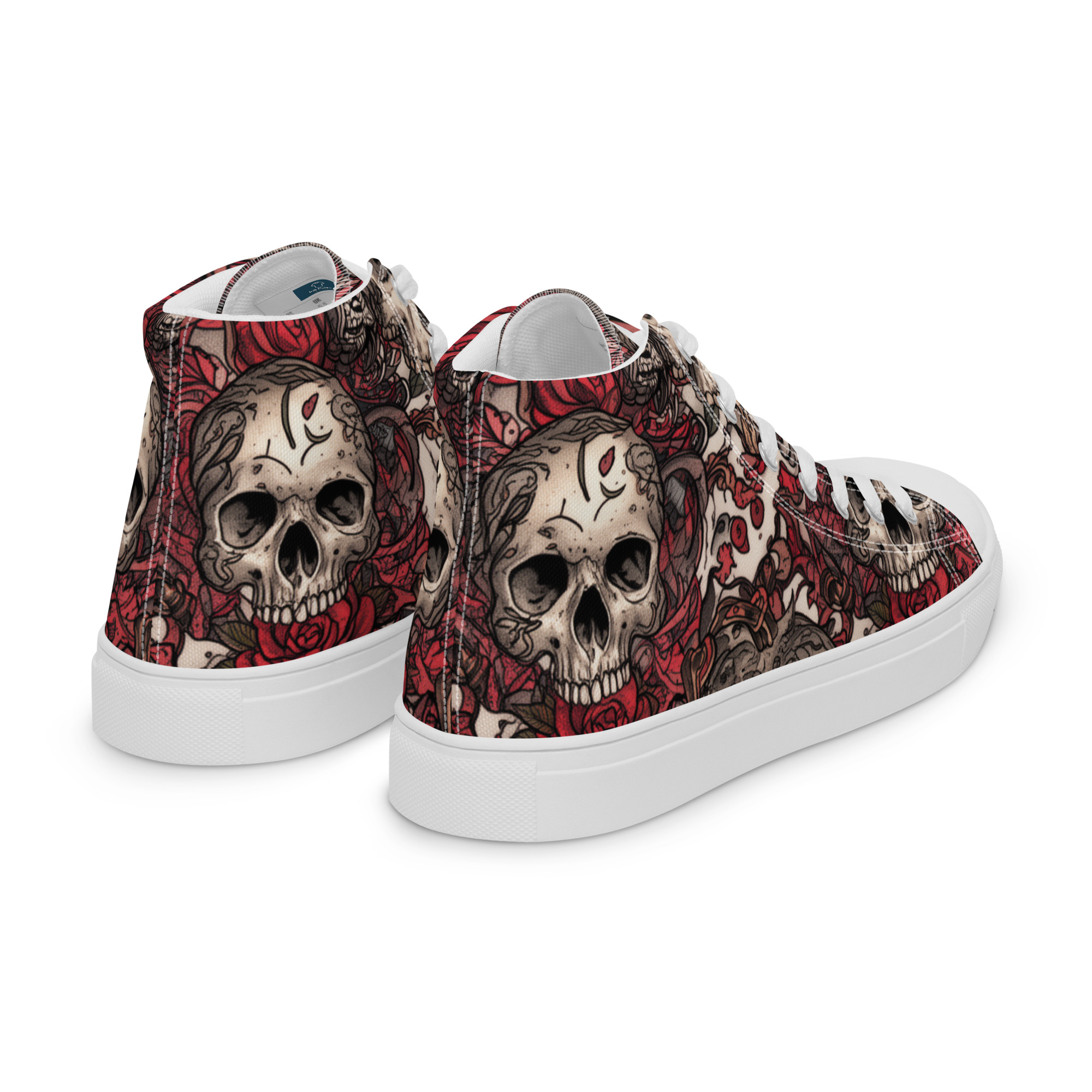 Skull - Men’s High Top Canvas Shoes - Image 6