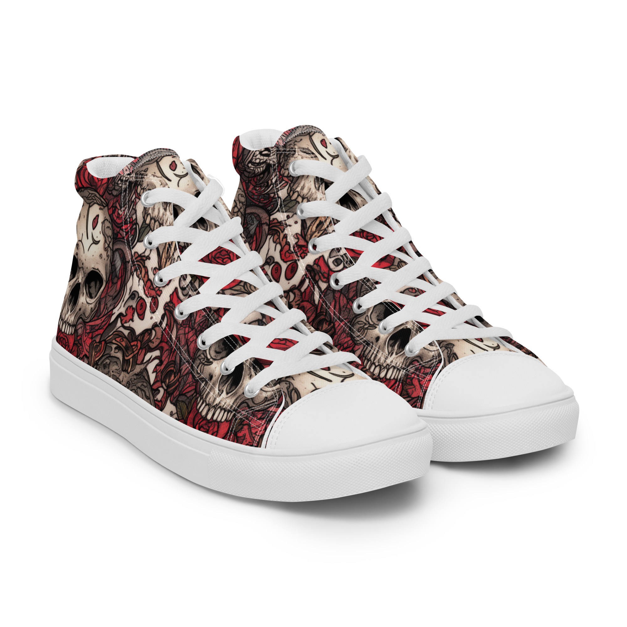 Skull - Men’s High Top Canvas Shoes - Image 7