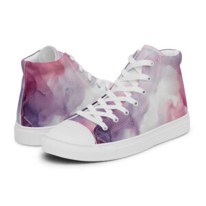 Women’s High Top Canvas Shoes - Purple Pink Watercolour Ink Art