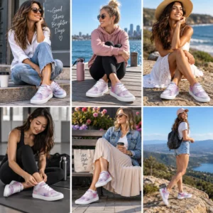 Women’s purple pink watercolour lace-up canvas shoes by Ink Pulse Print