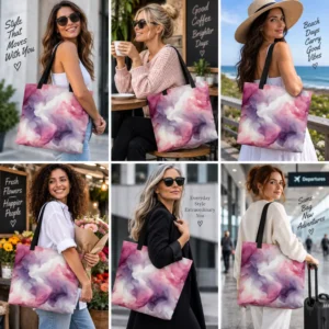 Pink and purple watercolour tote bag by Ink Pulse Print