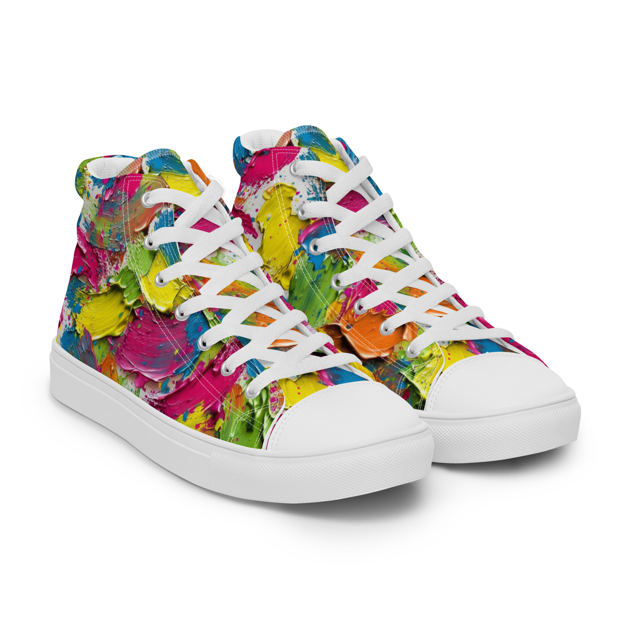 Men’s High-Top Canvas Shoes - Brush Strokes - Image 8