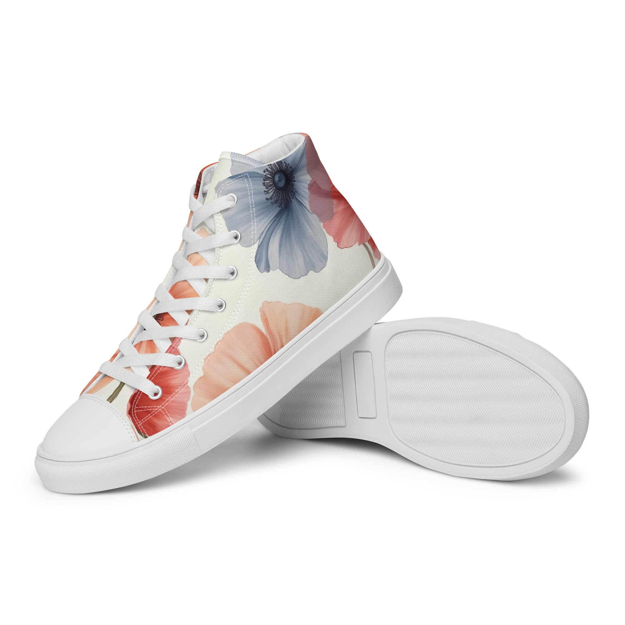Women’s High-Top Canvas Shoes - Flower - Image 8