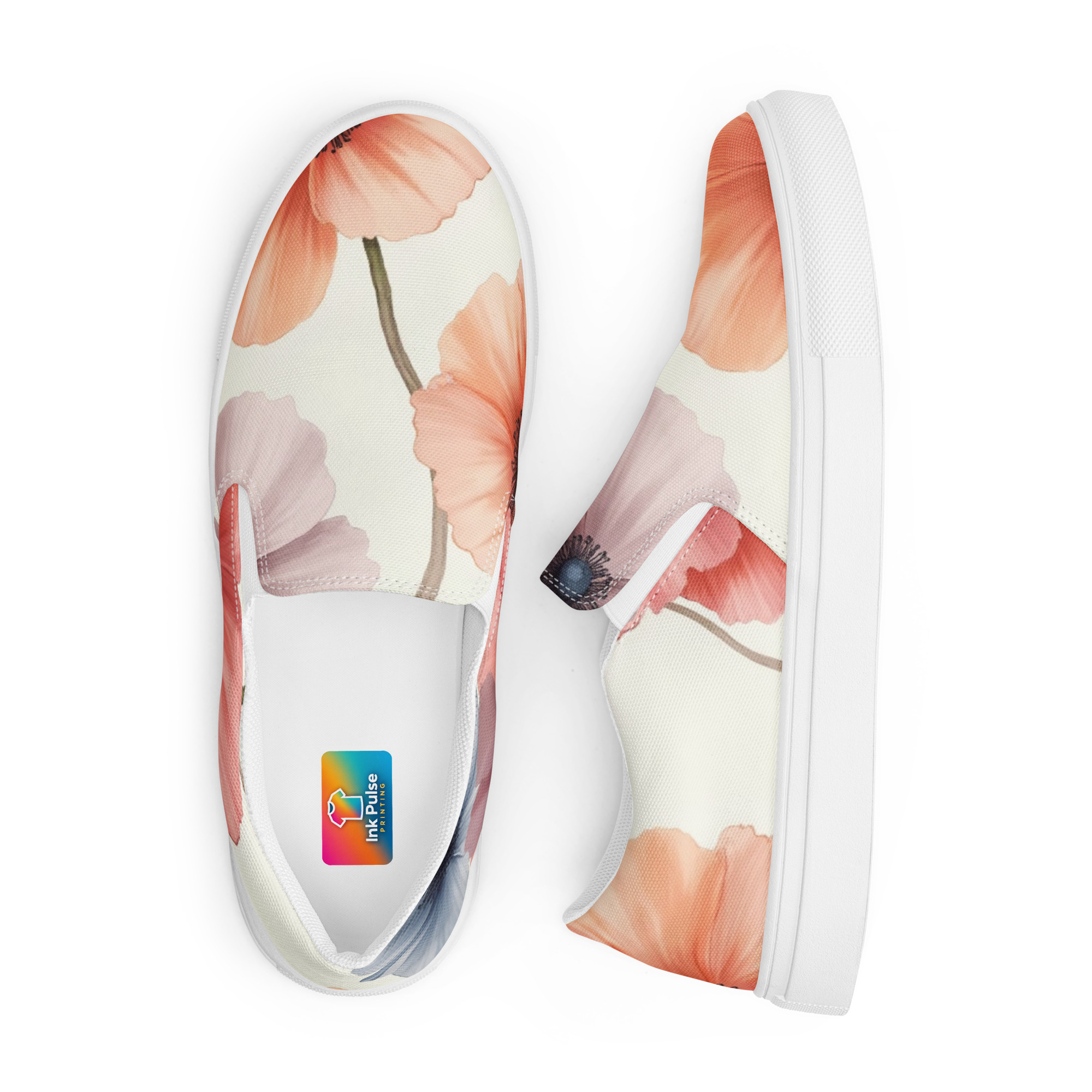 Women’s Slip-On Canvas Shoes - Flower - Image 4